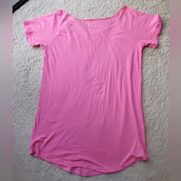 PINK Victoria's Secret Tee - Bold Pink with Black Print - Picture 3 of 3